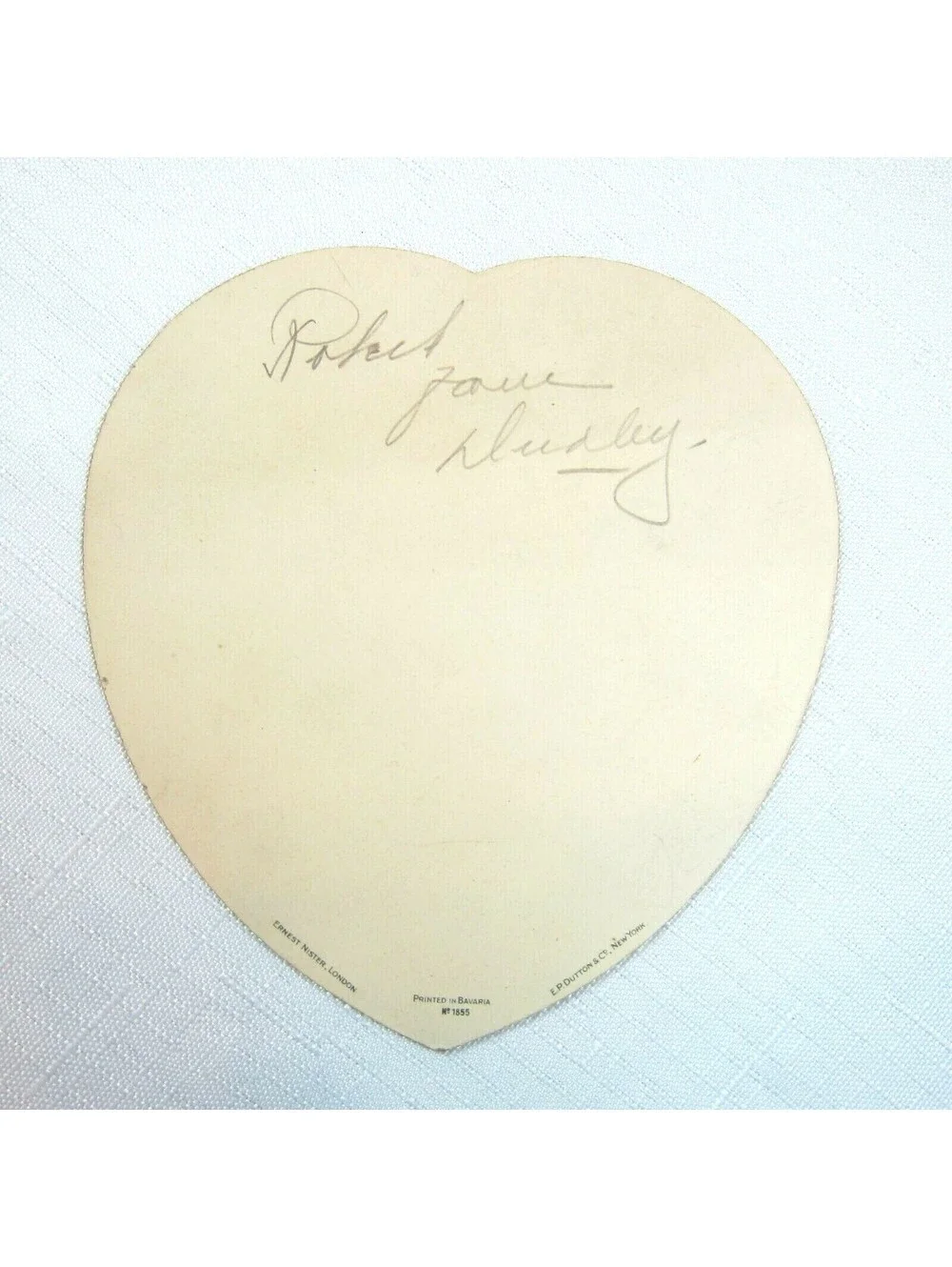 Vintage Valentine 1920s Nister Card Boy & Girl Heart Mary Eleanor George Bavaria